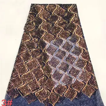 

2020 High Quality French African Lace Fabric With Sequins Embroidered Nigerian Lace Fabric Nigerian Wedding Wowen Dress LYX01K