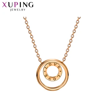 

Xuping Fashion Simple Round Shape Necklace Lovely Stainless Steel Jewelry for Neutral Valentine's Gifts M104.3-40606
