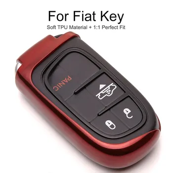 

Tpu Car Key Cover Case For Fiat Ducato 500x Freemont Panda Uno Egea Croma Toro 500 Coupe Key Protection Case Ring chain Styling
