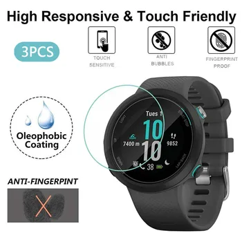 

25# 3pcs Clear Ultrathin Film Tempered Glass Screen Protector For Garmin Swim 2 Anti-fingerprint Screen Protective Films