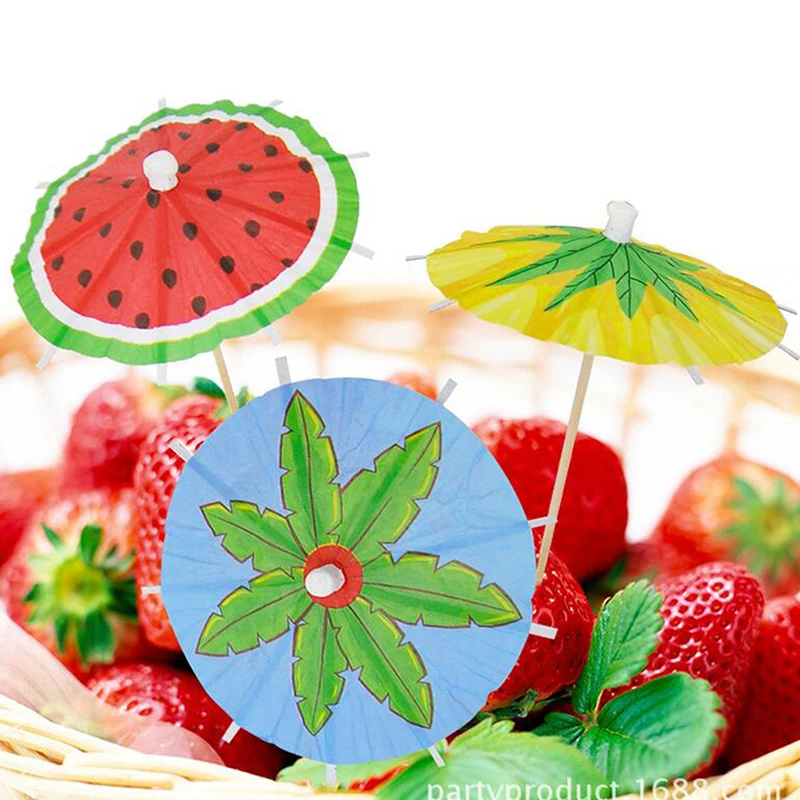 20Pcs/set Forks Colorful Umbrellas Shaped Cocktail Drink Stirring Sticks Food Dessert Picks Fruit Fork Bento Accessories