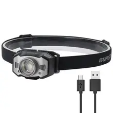BORUiT светодиодный головной светильник XPG2 3030 210LM Масштабируемые волна Сенсор Фары Светильник
