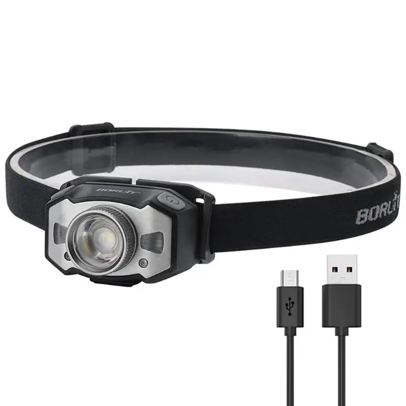 

BORUiT LED Headlight XPG2 3030 210LM Zoomable Wave Sensor Headlamp Light