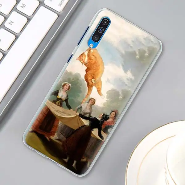 H11 Забавный да Винчи MonaLisa/Pat кошка художественный чехол для samsung Galaxy A10s A20e A30 A40 A50 A50s A60 A70 A80 A6 A8 плюс A7 A9 Хар - Цвет: H11