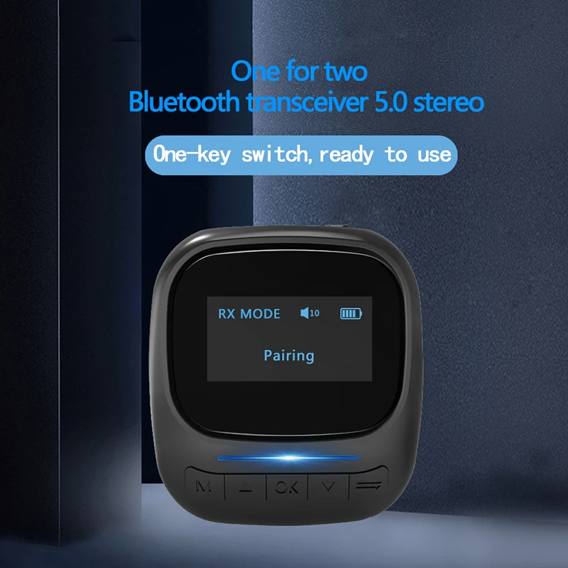 Bluetooth 5 0 Audio Transmitter Receiver OLED Display Aptx LL 3 5mm AUX Jack RCA Wireless Adapter for TV Car PC Headphone Pair 2