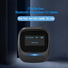 Bluetooth 5 0 Audio Transmitter Receiver OLED Display Aptx LL 3 5mm AUX Jack RCA Wireless Adapter for TV Car PC Headphone Pair 2