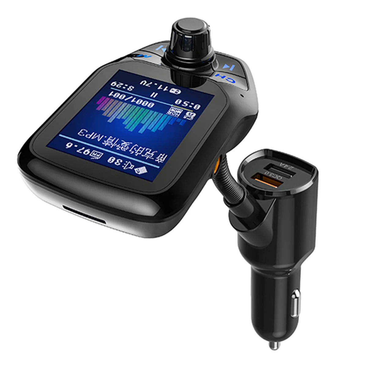DC 12 V/24 V Быстрая зарядка 3,0 Bluetooth FM передатчик Dual USB Зарядное устройство 1,8 дюймов TFT Экран FM модулятор комплект Автомобильный MP3-плеер