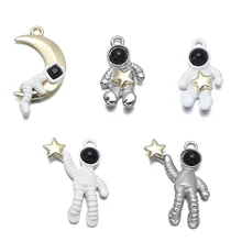 

5pcs Alloy Paint Astronaut Sky Series Pendants Accessories For Needlework Jewelry Making Necklace Earrings DIY Wholesale