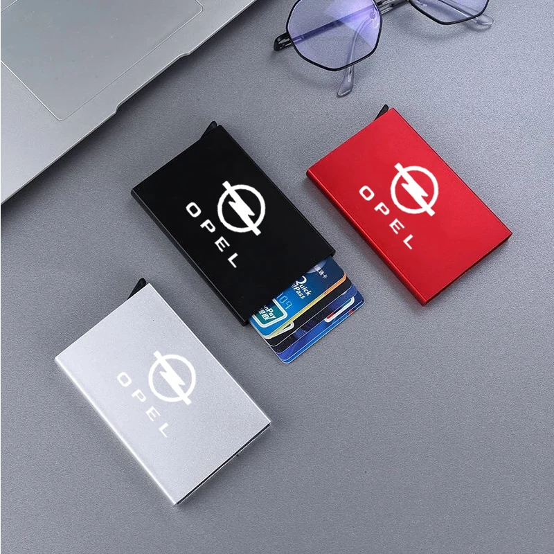

Smart Wallet Thin ID Card RFID Case Automatically Metal Bank Credit Card Case For opel astra j corsa d astra astra k vectra