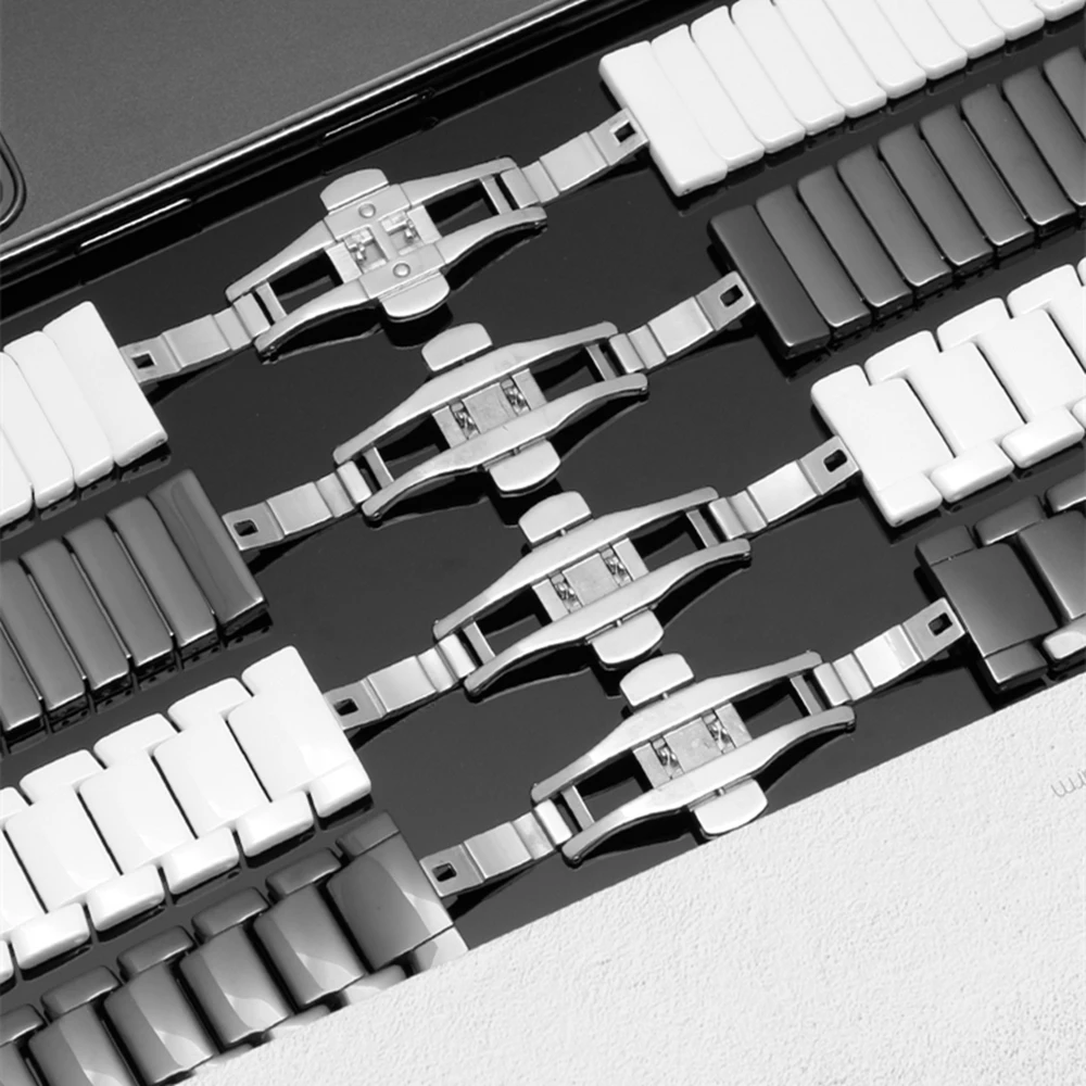 22mm 20mm Ceramic strap for Samsung galaxy watch 6 5 4 3 Amazfit GTR Frosted ceramic strap for Huawei watch 4/3/GT4-3-2 Pro band