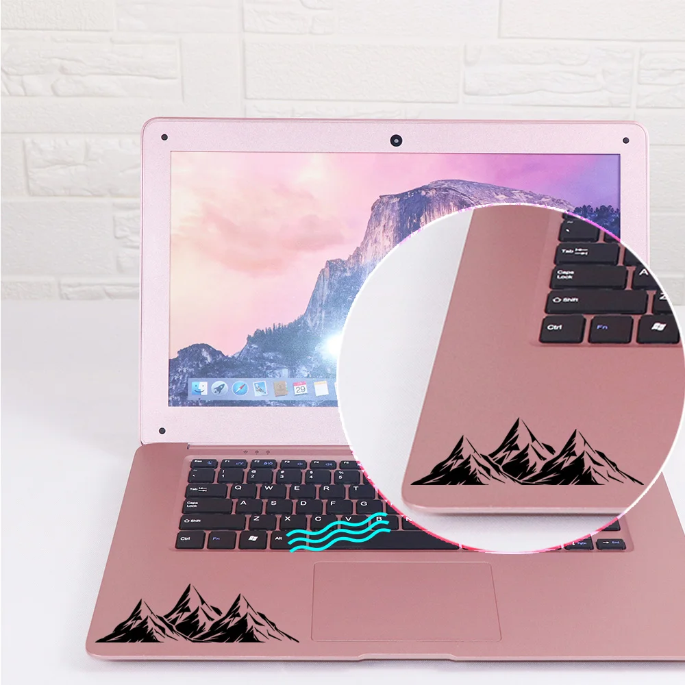 Водонепроницаемый черный чехол для ноутбука Diy Art Mountains Виниловая наклейка s