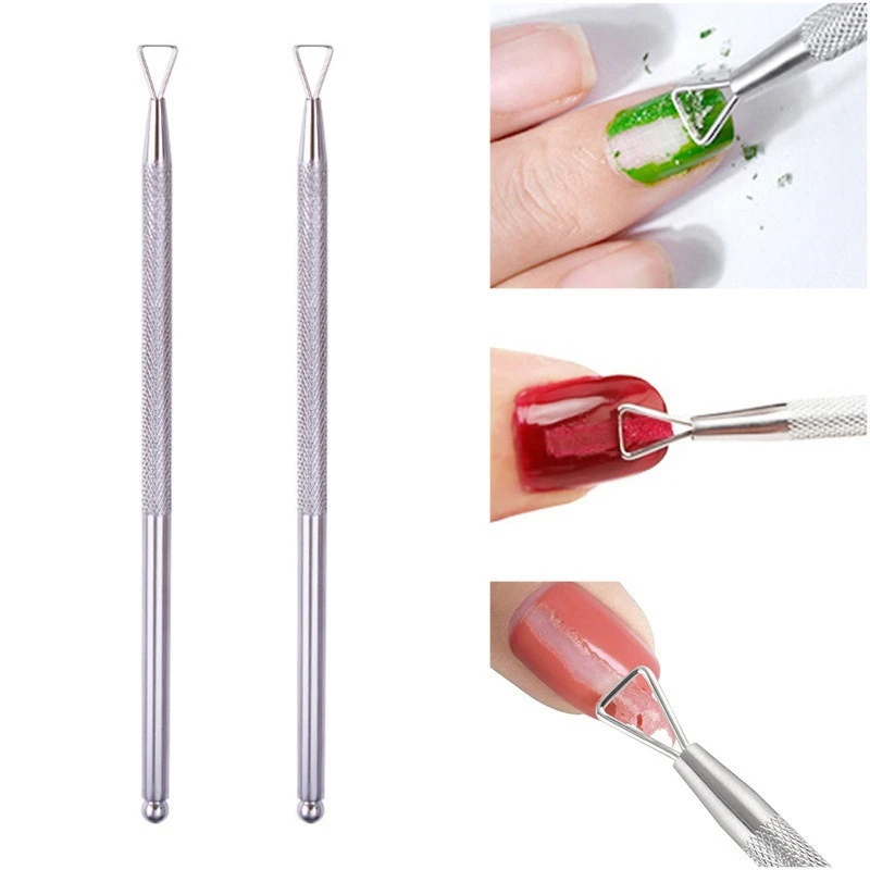 

UV Gel Polish Remover Stick Rod Culticle Pusher Cleaner Stainless Steel Manicure Nail Art Tools for Removing Gel Varnish