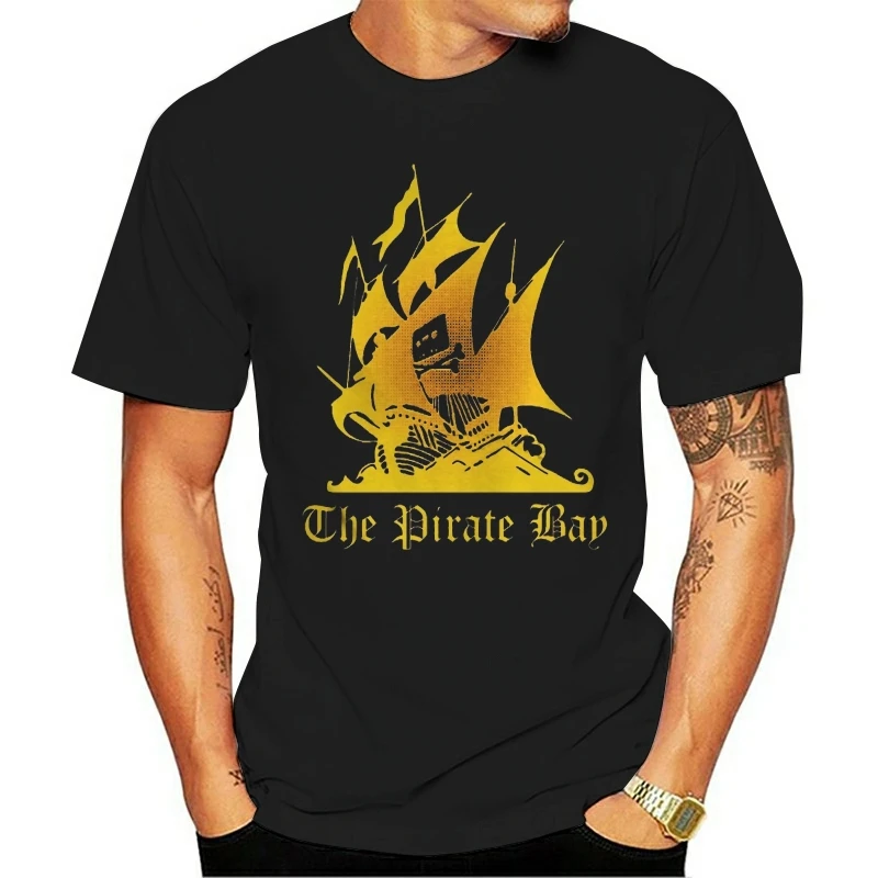 Мужская футболка с пиратским флагом-идея подарка для поклонников ThePirateBay(2) крутая