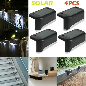 

4Pcs/Set Solar Fence Post Lights Outdoor Yard Fence Security Wall Lamp Dark Sensing Waterproof Solar Light 8x4.5x4cm