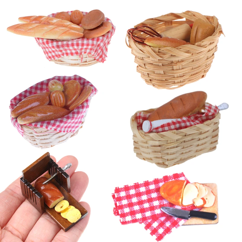 Dollhouse Miniature Food tool Bread Toast hot dog with Basket Dining Room Bakery Pastry Kitchen Pretend Play Toy 1:12 kitchen toys pretend kitchen toys pretend food toys pretend coffee set toys