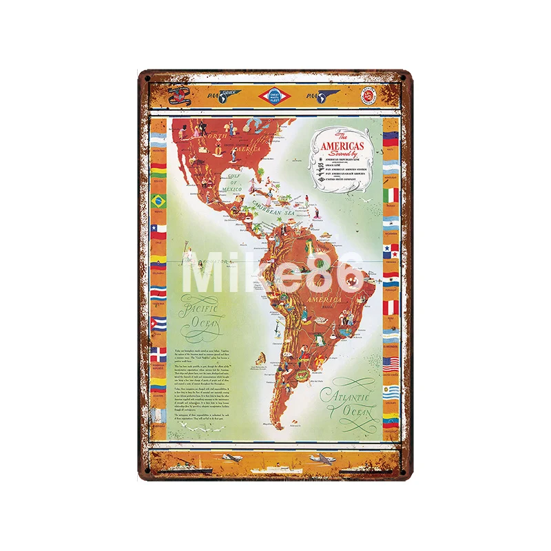 [Mike86] металлическая вывеска в стиле Риу-де-Жанейро, Малага, Гавана, винтажная бразильская живопись, Южно-американский плакат, Искусство 20*30 см, LT-1950 - Цвет: GLC-14839
