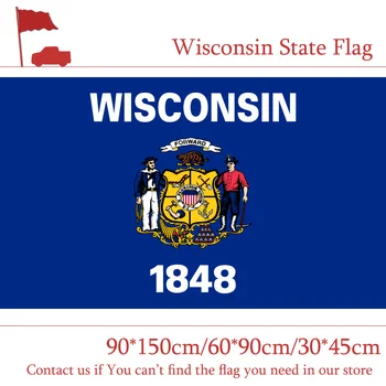

15PCS Flag 60x90cm 90x150cm American Wisconsin State Flag 40*60cm Car Flag 3*5 Feet Flag