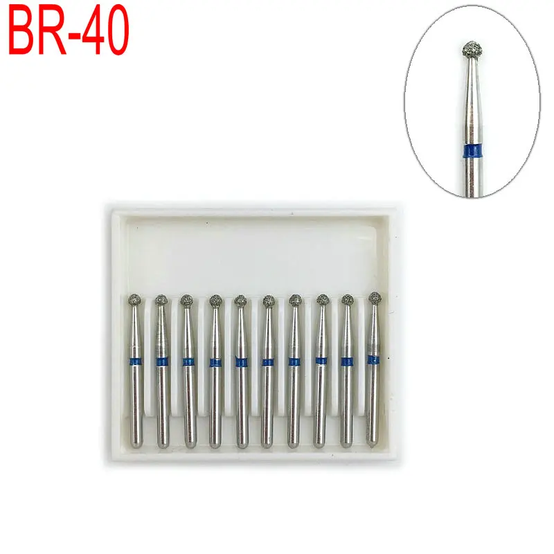 10 Uds gran oferta de diamante dentales FG de alta velocidad fresas para pulir los dientes suavizado odontología instrumento BR-40