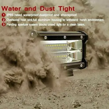 

5 inch LED Spotlights Double Row Work Light Lamp Waterproof 7000K 150M