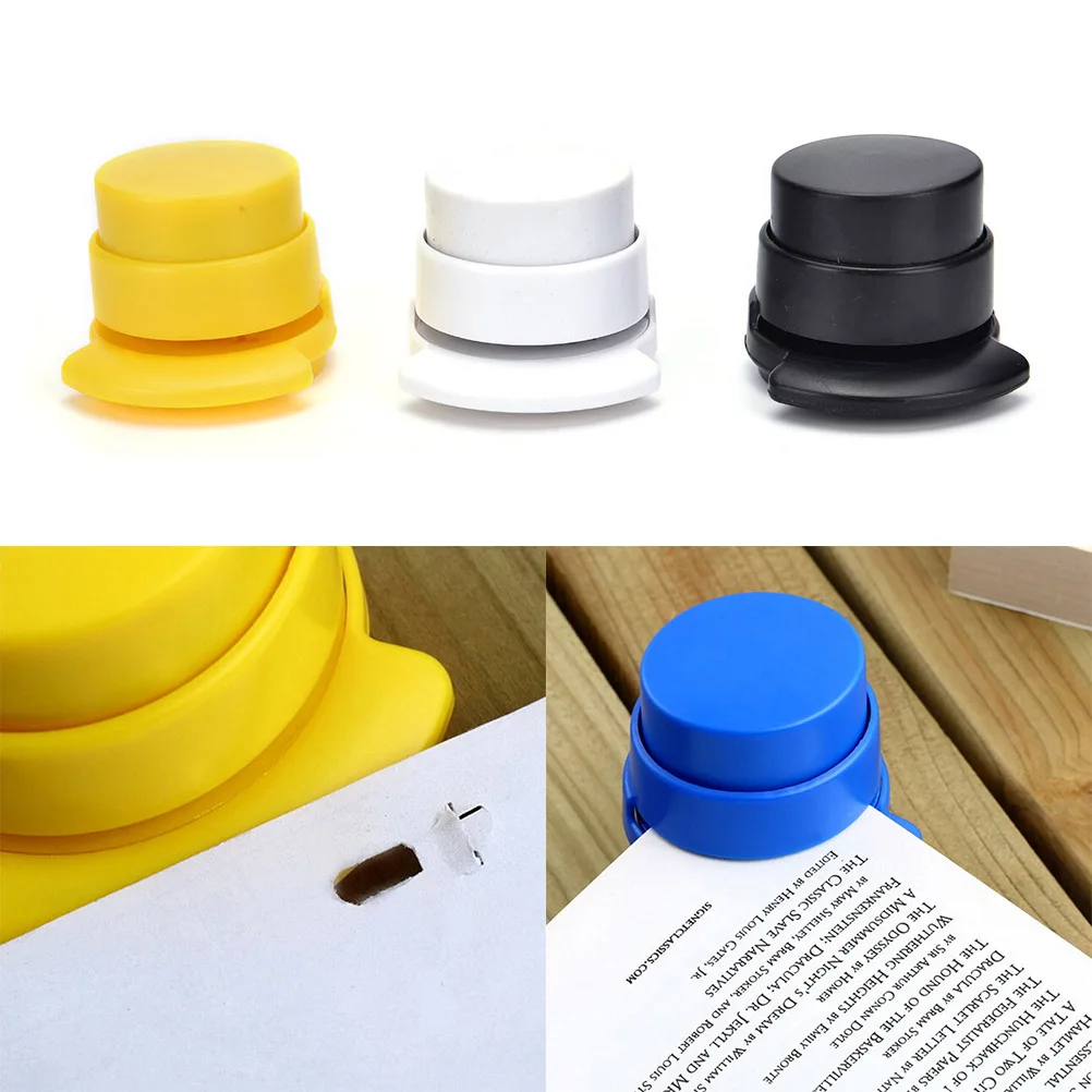 1 pcs Office Staple Free Stapleless Stapler Home Paper Binding Binder Paperclip New