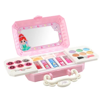 

Girls Eyeshadow Interactive Princesses Blusher Pretend Play Kids Makeup Toy Set Portable Exquisite Children Gift Lipstick DIY