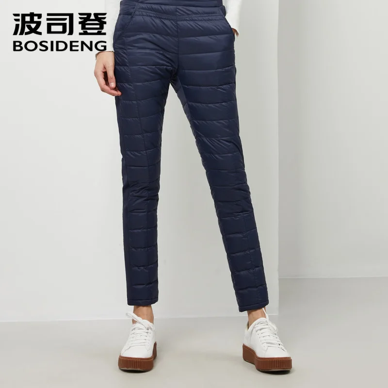 Bosideng новые женские осенние и зимние плотные теплые пуховые штаны высокого качества пуховые брюки узкие брюки с высокой талией B90130012