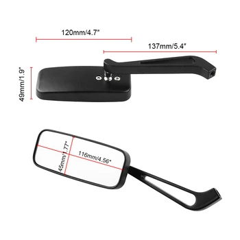 

Pair 8/10MM Motorcycle Bar End Rear View Side Mirrors Universal Black Rearview
