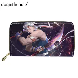Doginthehole High Popularity Anime Demon Slayer Women Wallet Role Uzui Pattern Money Bank Card Purse Cartoon PU Leather Long Bag