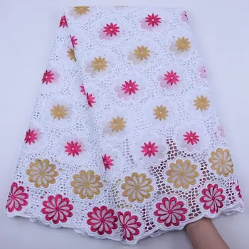 

White Rose Gold High Quality 2020 African Lace Swiss Cotton Lace Fabric With Hole Nigerian Swiss Voile Lace In Switzerland S1822
