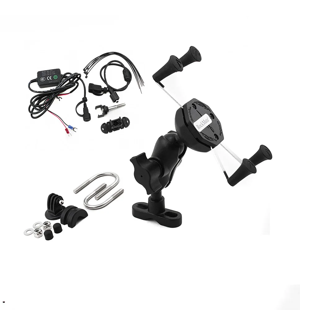 

For Aprilia NA Mana 850/GT Shiver 750/GT SMV 750 Dorsoduro Motorcycle Handlebar Mount Phone Holder USB Charger GPS Navigation