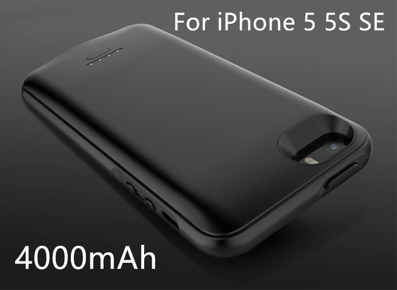 Чехол для аккумулятора 4000 мАч для iPhone SE 5 5S, внешний аккумулятор для зарядки, внешний аккумулятор, чехол для iPhone 5 6 7 8 X XS MAX, чехол для зарядного устройства s - Цвет: For iPhone 5  5S SE