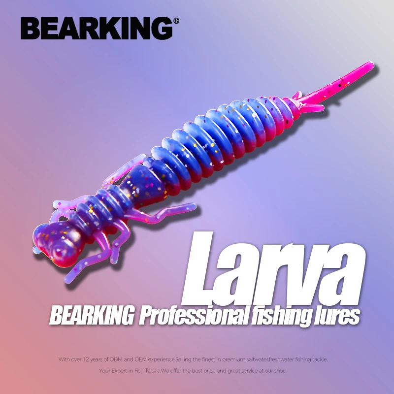 Силиконовая рыболовная приманка BEARKING Larva 50/62/85 мм цвета на выбор | Спорт и
