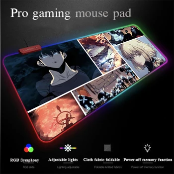 

Yuzuoan One-piece Mouse Pad Anime Cool LED Colorful Lighting Backlit RGB Gaming Mouse Pad Non-slip Locking Table Mat Custom Size