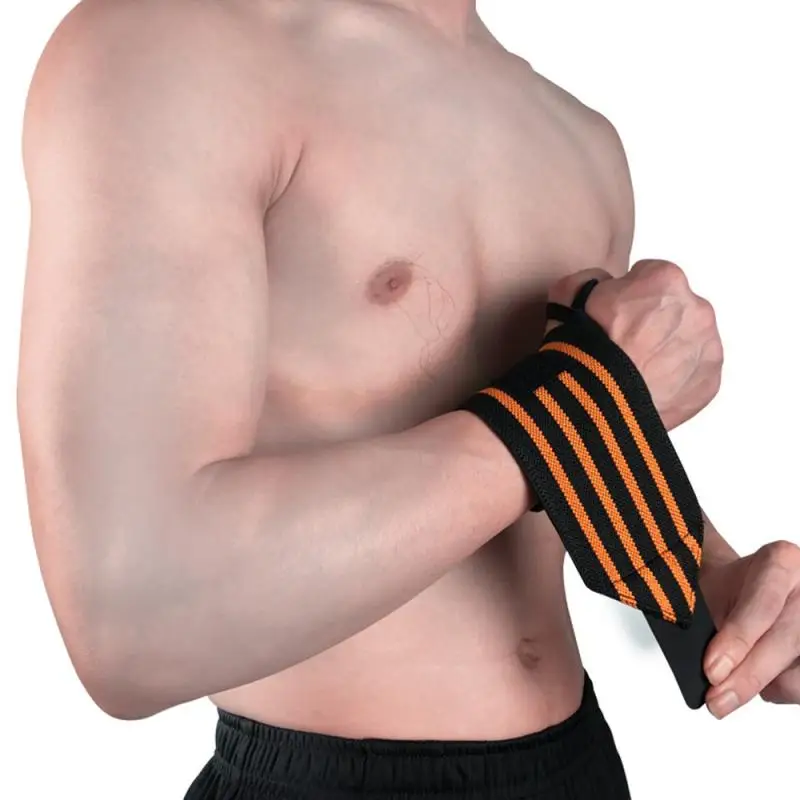 1 шт. гимнастический фитнес тяжелая атлетика нарукавники Powerlifting напульсник поддержка эластичные бинты для запястья бандаж повязка для спорта безопасность 9 - Цвет: Orange