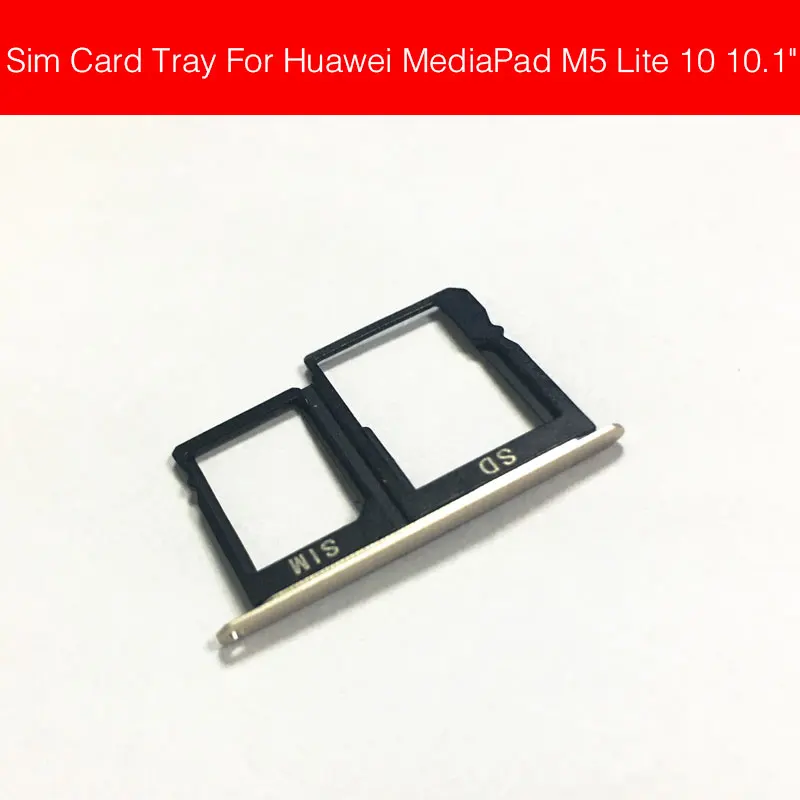 Держатель лотка для sim-карт для huawei MediaPad M5 lite, 10,1 дюймов, планшетный ПК, 4G, LTE, лоток для карт, слот для Mediapad M5 lite, wifi, SD карта - Цвет: 4G LTE Version Gold