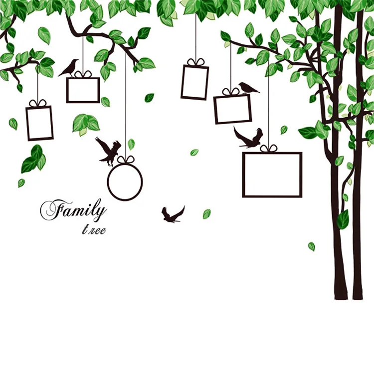 Grünes Blatt Foto Baum Wandaufkleber Wohnzimmer Sofa Hintergrund Dekoration Wandbild Eingang selbstklebend für Home Decor Aufkleber – Detail 7