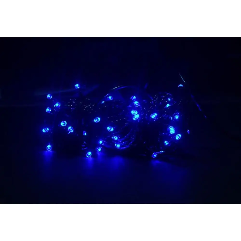 Гирлянда Нить уличная 10м, 220В, шнур черного цвета, 100 LED синих постоянного свечения,соединяемая