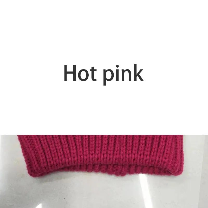 Hot pink Зимняя брендовая теплая шапка «конский хвост», женская шапка, мягкие вязаные зимние шапки бини для женщин, теплая шапка-булочка, зимняя шапка с биркой - Цвет: Hot pink