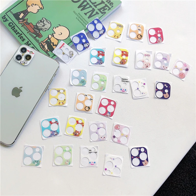 

Cute Cartoon Back Camera Lens Film For iphone 11 Pro Max Metal Camera Lens Protector Cover Ultra-thin Camera Cover For iphone 11