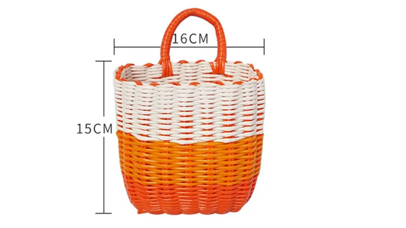Cute Handbag Plastic Knitted Strap Makeup Organizer for Women Toilet Bag kawaii Basketry eco friendly products small size