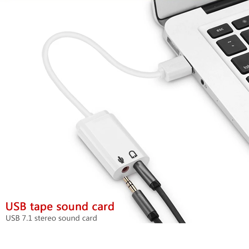 

7.1 External USB Audio Sound Card USB to Jack 3.5mm Headphone Audio Adapter With Cable Microphone Sound Card for Laptop Notebook