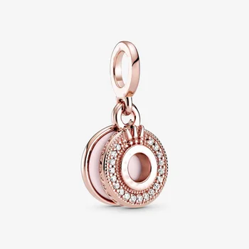 

2020 New 925 Sterling Silver Rose Gold Sparkling Pavé Crown O Dangle Charm Fit pandora Bracelet Necklace Pendant DIY Jewelry