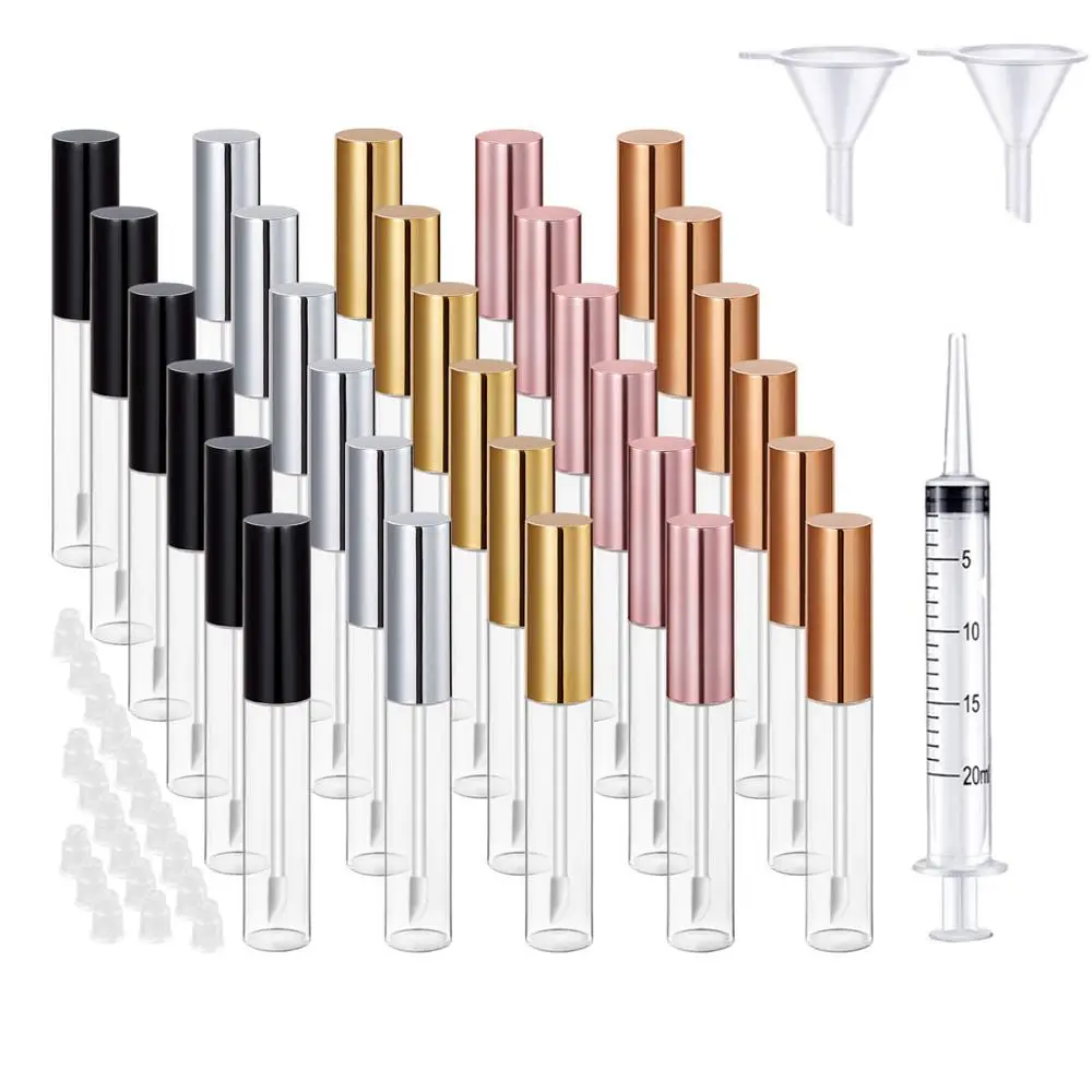 20 pçs 10 ml vazio labial gloss tubo recarregável labial gloss garrafa claro labial bálsamo recipiente feminino meninas diy cosméticos amostra garrafa