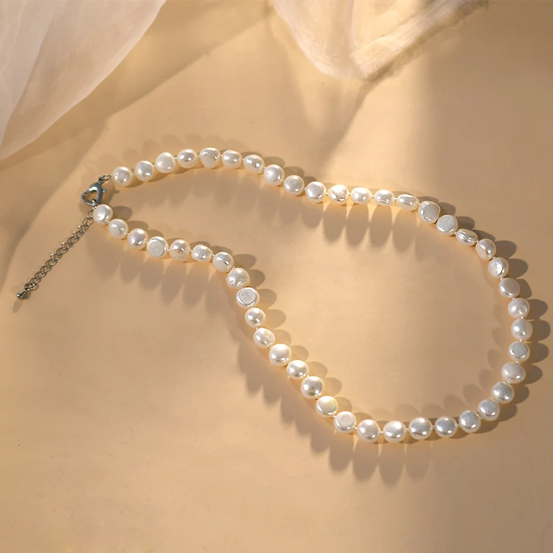 Natural Baroque pearl choker Necklace 