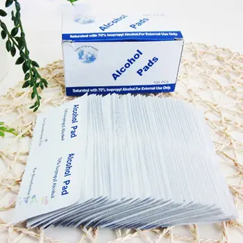 

100PCS Portable Alcohol Swab Pads Piece Wipe Skin Cleaning Sterilization Care First Aid for Home Makeup Car