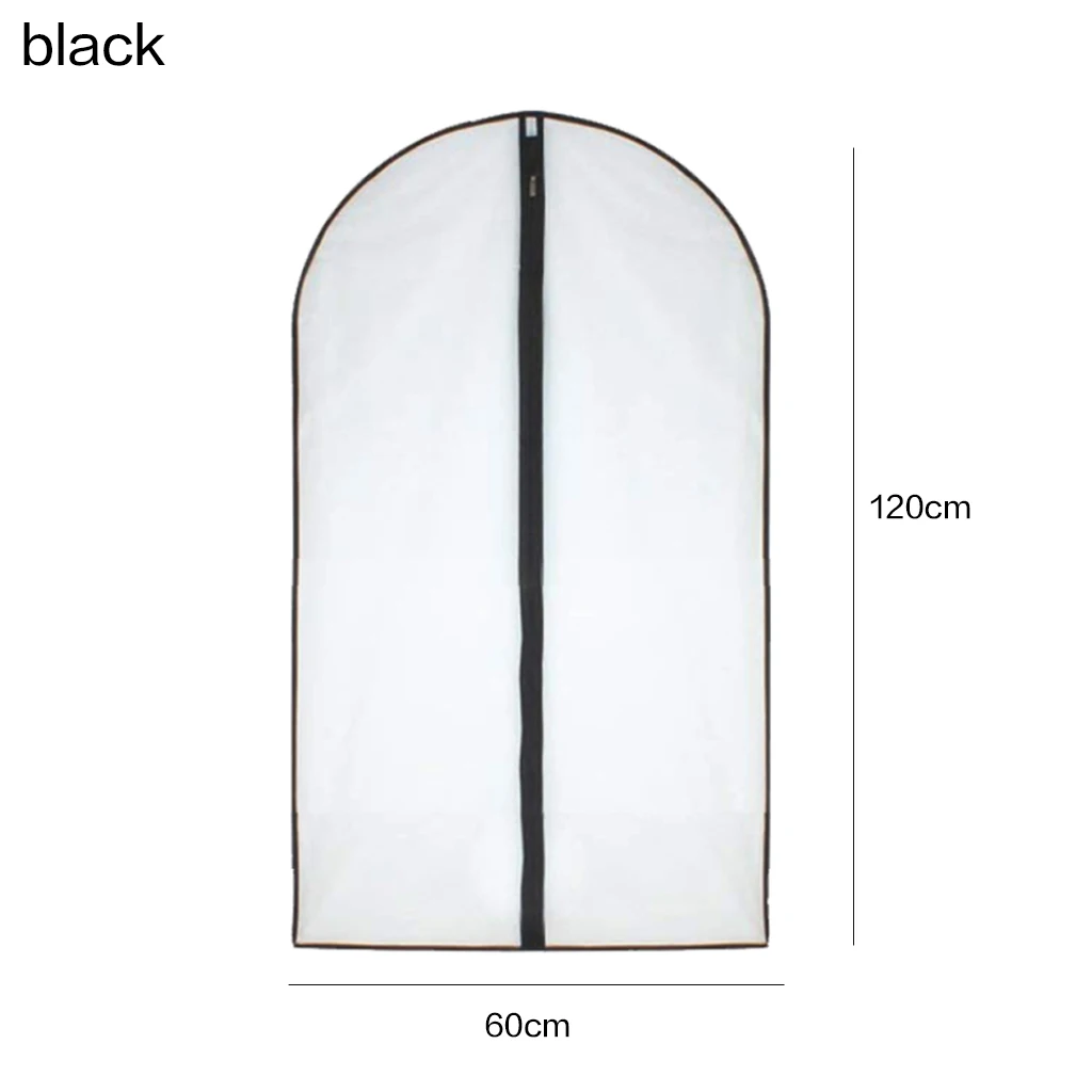 Black 60x120 6 шт., чехлы для одежды, чехол для защиты от пыли, сумка для костюма, сумки для одежды, чехол на молнии, пылезащитный чехол, сумки для хранения костюма, пальто, одежда - Цвет: Black 60x120