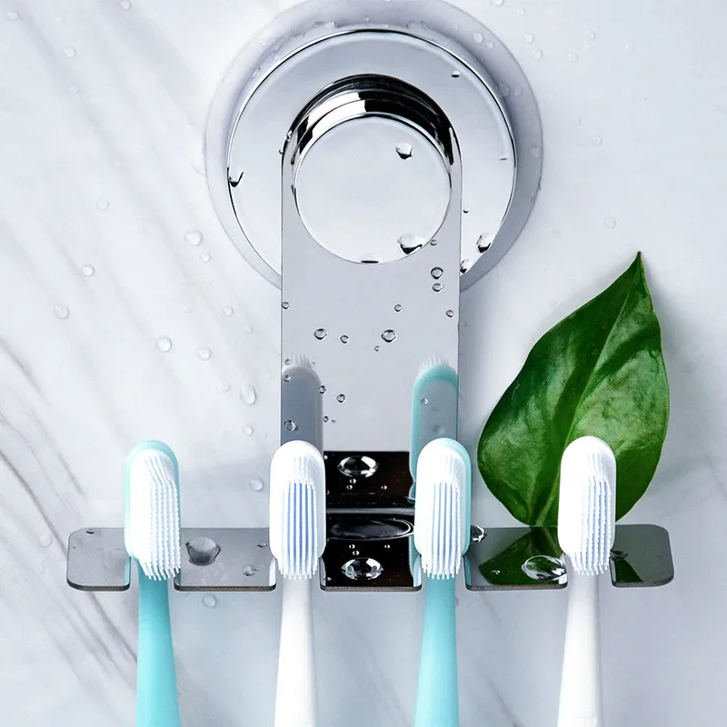 

Toothbrush Holder Wall Mounted Toothbrush Stand Rack Suction Cup Cyan Peak Bathroom Accessories Set Rack Toothbrush Storage Rack