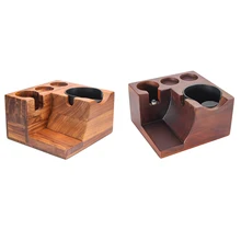 

Wood Coffee Filter Tamper Holder Espresso Tamper Mat Stand Slag Box Coffee Accessories