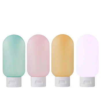 

3Pcs/Set 60ml Empty Extrusion Bottles Container Plastic Silicone Transparent Mini Refillable Bottles Cream Jar Shampoo