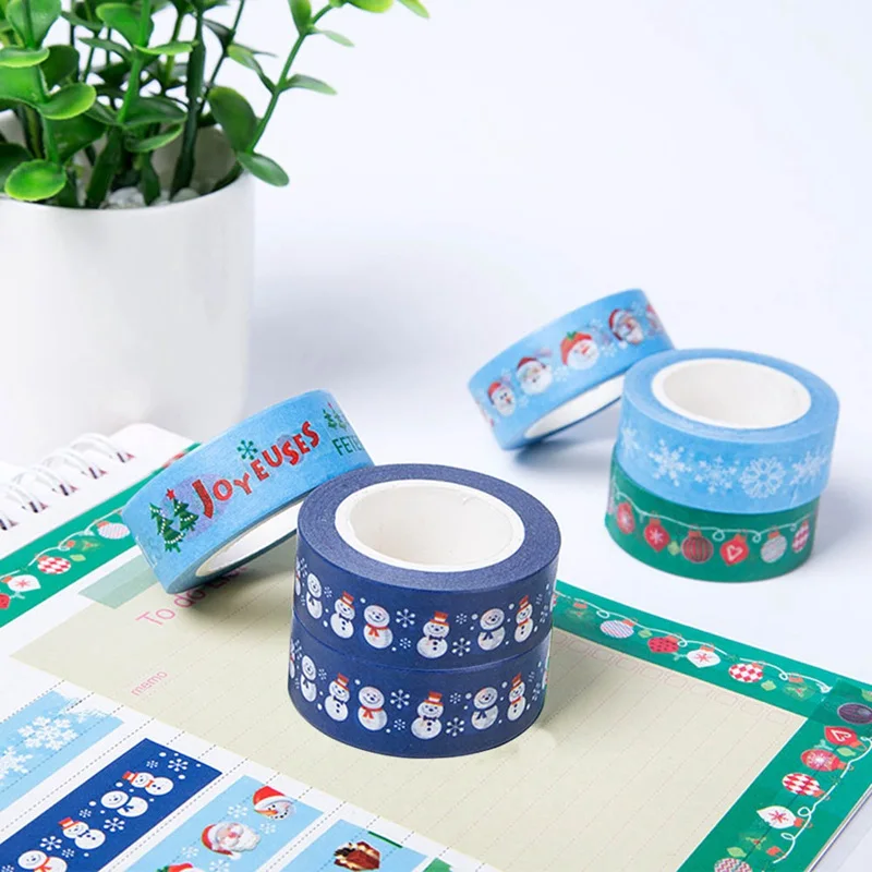 

Christmas Santa Claus Snowman Decorative Washi Tape Single Sided Paper Masking Tape Adhesive Paper Tape